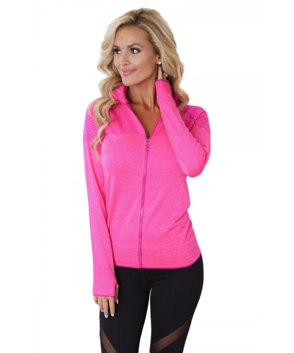 Rosy Atheletic Running Yoga Jacket with Mesh Accen...