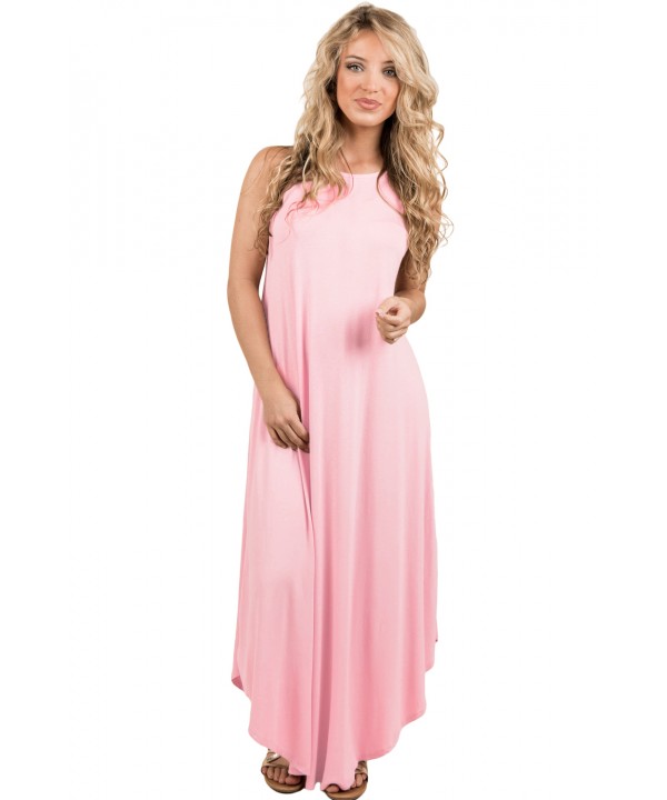 Sexy Summer Tank Maxi Dress in Pink